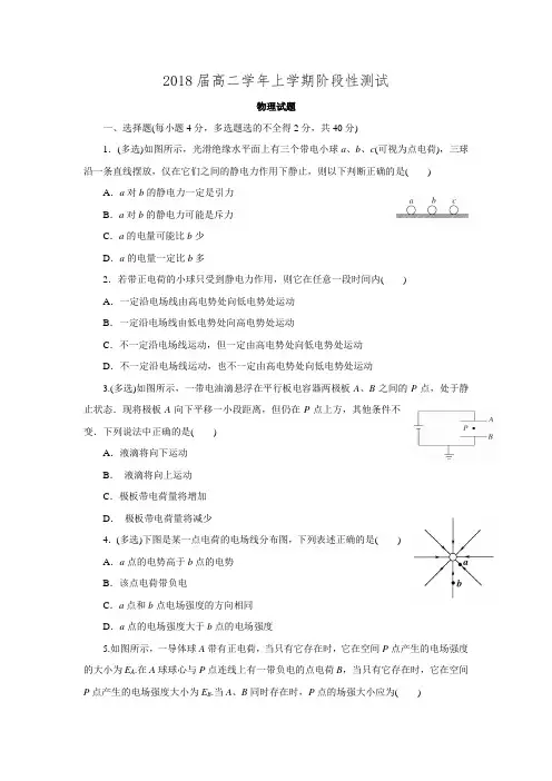 【全国百强校首发】黑龙江省哈尔滨市第六中学2016-2017学年高二10月月考物理试题.doc