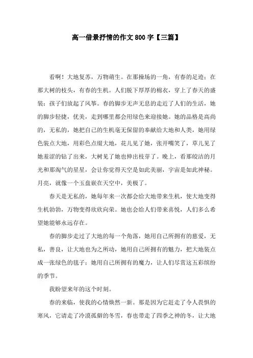 高一借景抒情的作文800字【三篇】