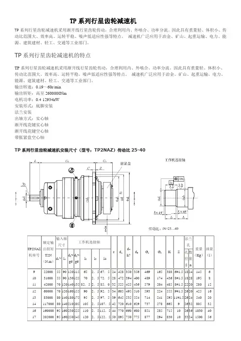TP系列行星齿轮减速机