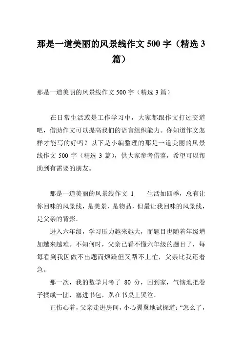 那是一道美丽的风景线作文500字(精选3篇)