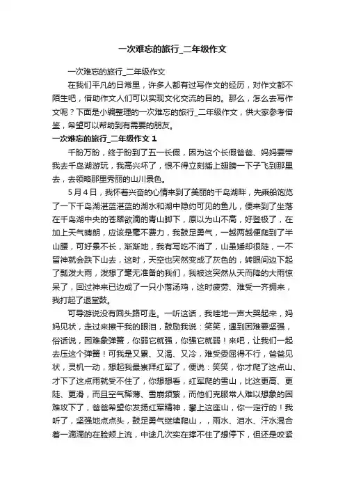 一次难忘的旅行_二年级作文