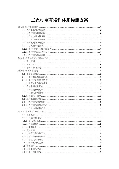 三农村电商培训体系构建方案