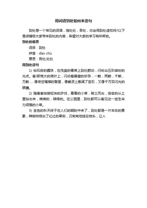 用词语到处如何来造句