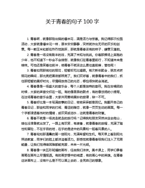 关于青春的句子100字