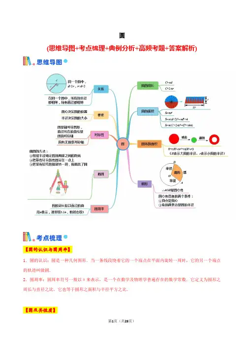 第5单元 圆(讲义)-2024-2025学年六年级上册数学人教版