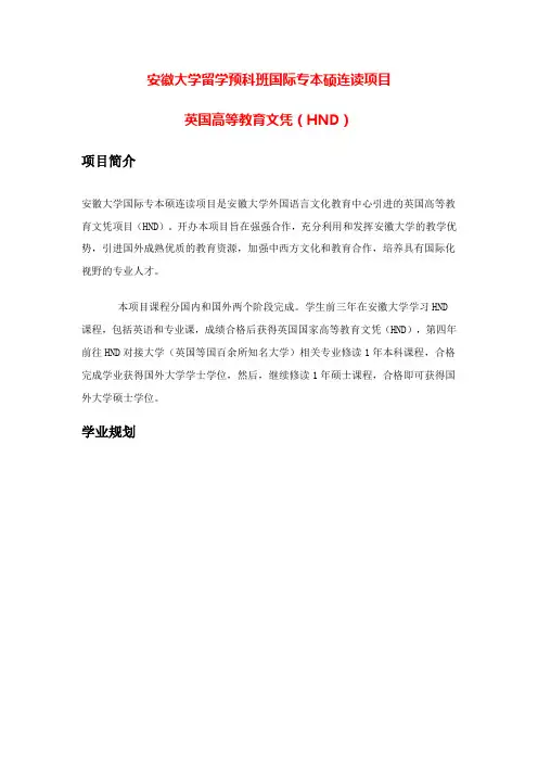 安徽大学留学预科班国际专本硕连读项目