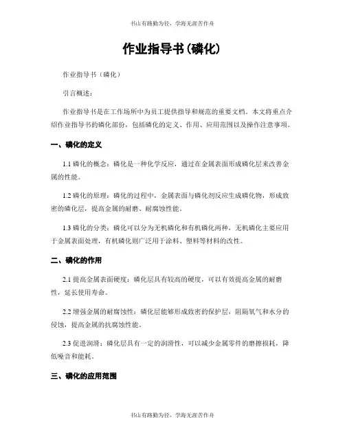作业指导书(磷化)