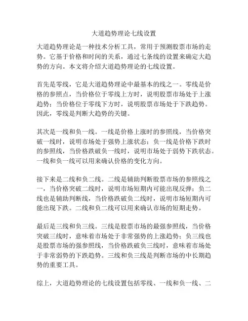 大道趋势理论七线设置