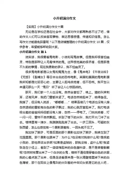小升初满分作文