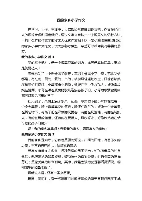 我的家乡小学作文范文（精选40篇）