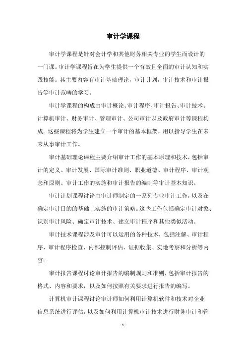 审计学课程