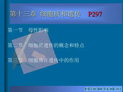 遗传学：第十三章 细胞质遗传(2013修改)