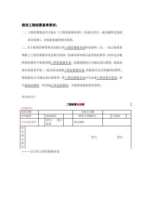 工程结算报审表(中建范本)