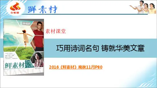巧用诗词名句铸就华美文章 ppt课件