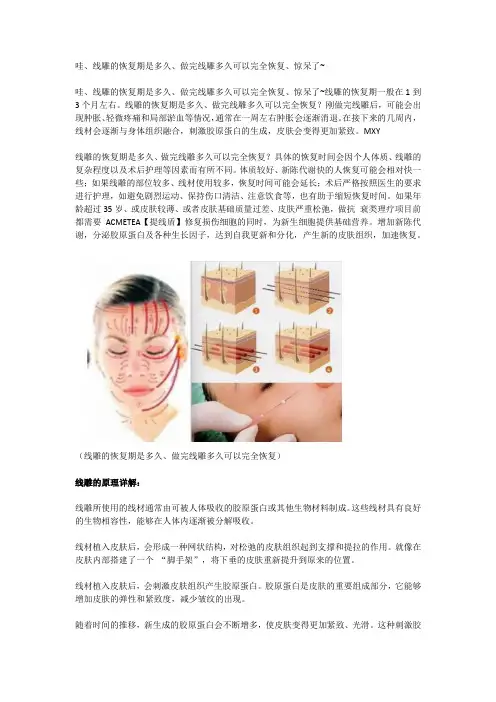 哇、线雕的恢复期是多久、做完线雕多久可以完全恢复、惊呆了~