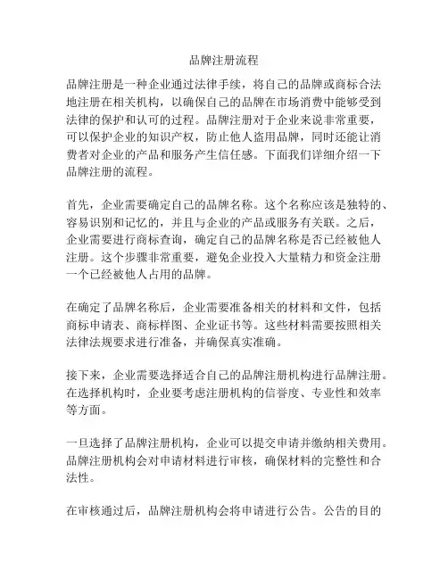 品牌注册流程