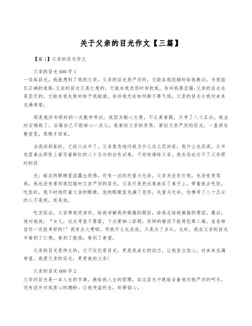 关于父亲的目光作文【三篇】