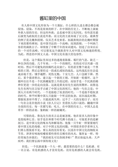酱缸里的中国一邓宜平