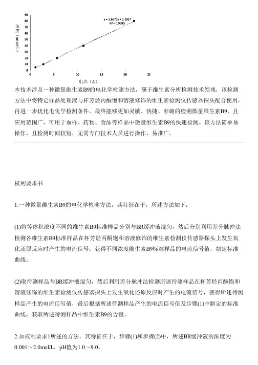 微量维生素B9的电化学检测方法与制作流程