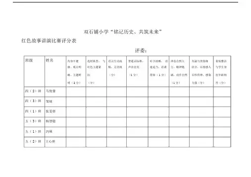 讲故事、演讲比赛评分表.docx
