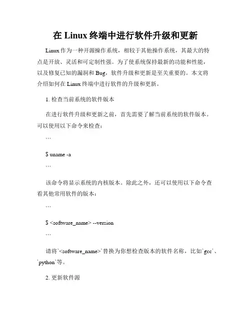 在Linux终端中进行软件升级和更新