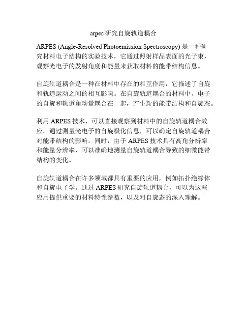 arpes研究自旋轨道耦合