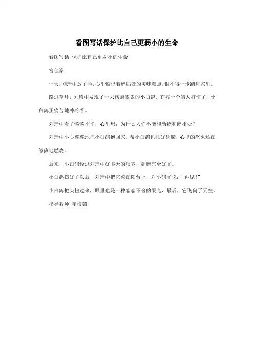 看图写话保护比自己更弱小的生命_小学二年级作文300字