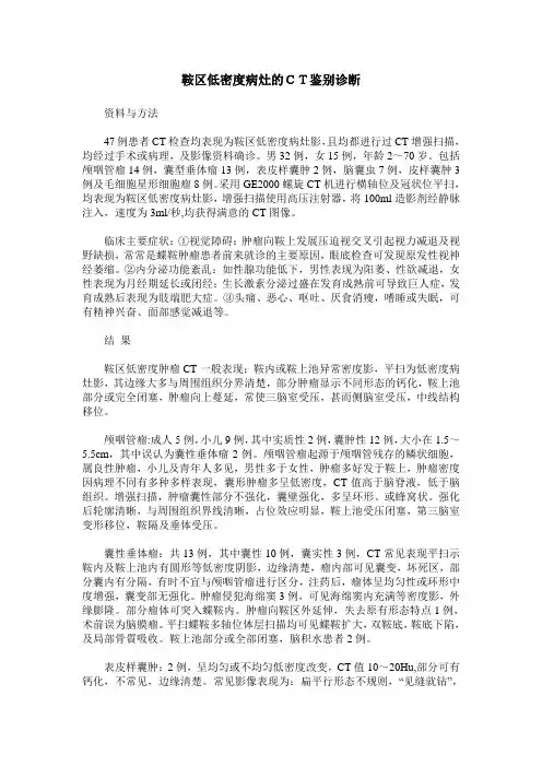 鞍区低密度病灶的CT鉴别诊断
