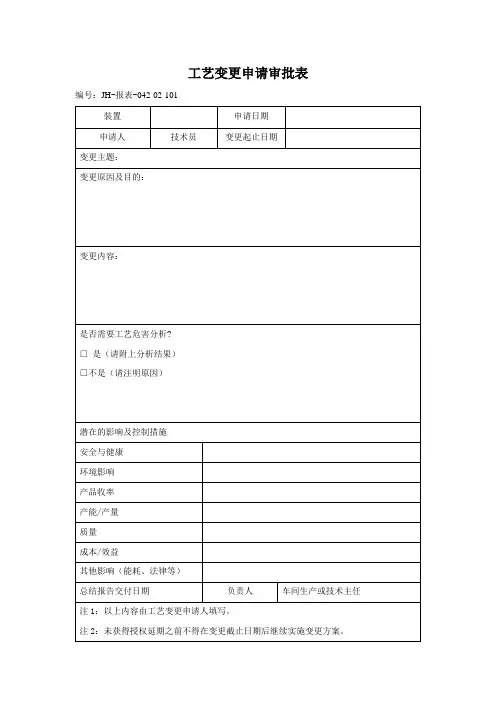 工艺变更审批表.doc
