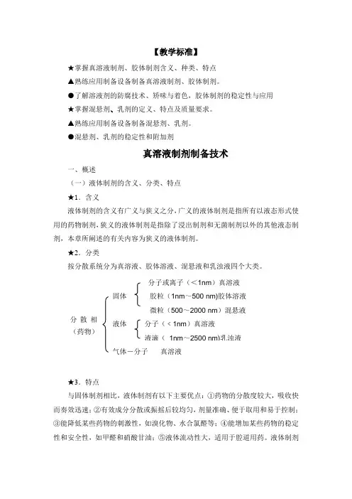 液体制剂制备技术.