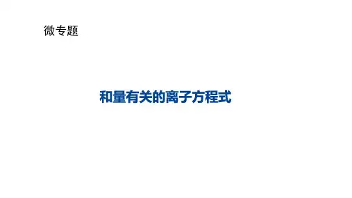 高三化学高考备考二轮复习：和量有关的离子方程式归纳总结课件