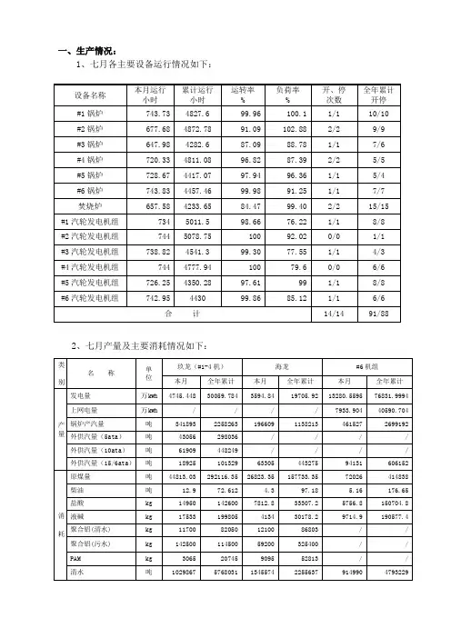 发电部生产月报.doc