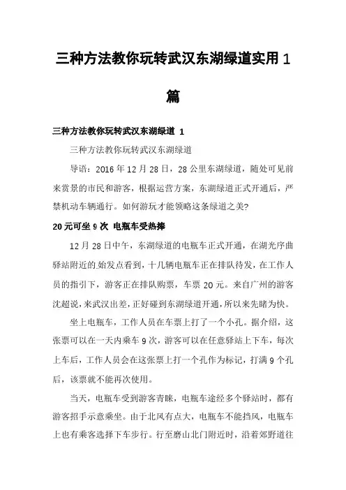 三种方法教你玩转武汉东湖绿道实用1篇
