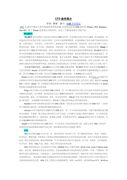 CFD软件简介
