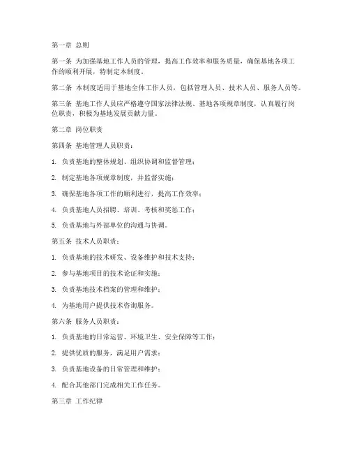 基地工作人员岗位管理制度