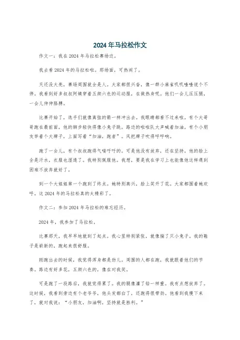 2024年马拉松作文