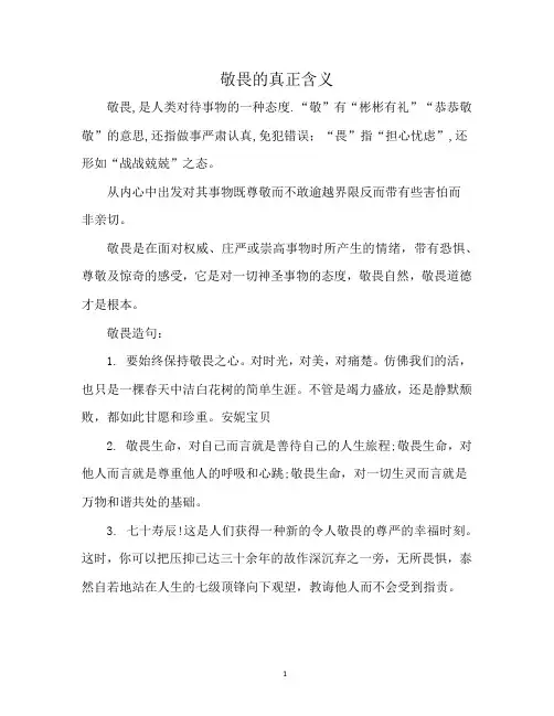 敬畏的真正含义