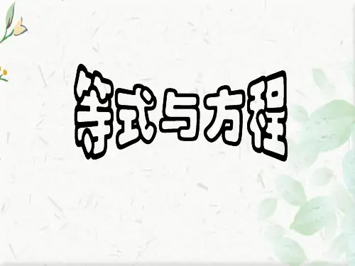 等式与方程ppt 下载