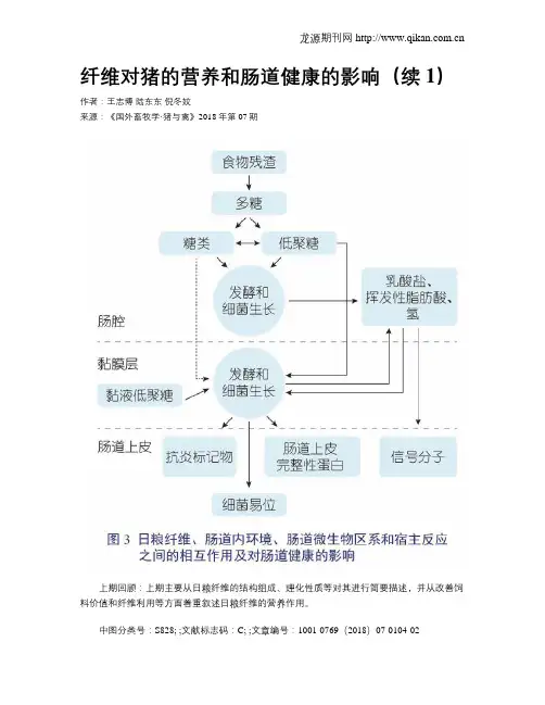 纤维对猪的营养和肠道健康的影响(续1)