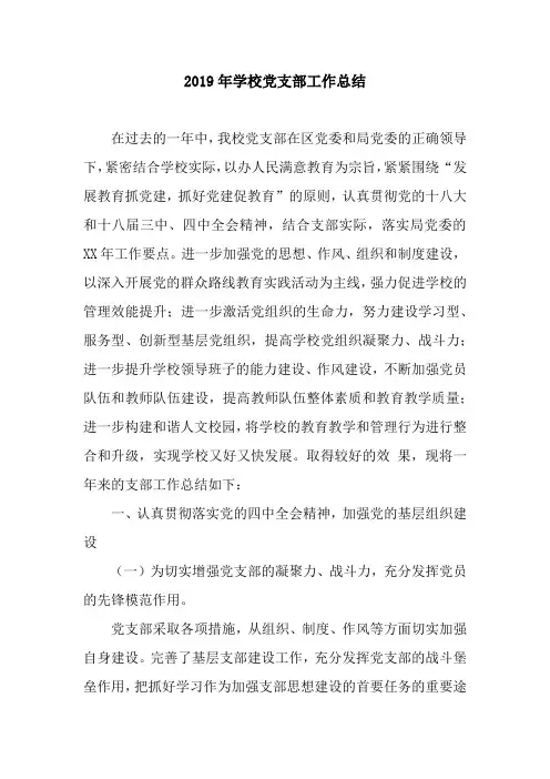 2019年学校党支部工作总结_2