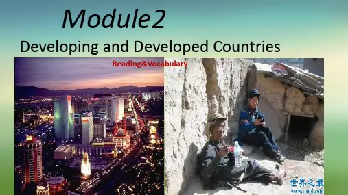 外研版高中英语必修三Module 2 Developing and Developed Countries Reading and Vocabulary (共18张PPT)