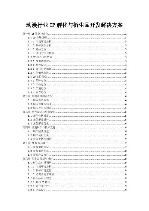 动漫行业IP孵化与衍生品开发解决方案