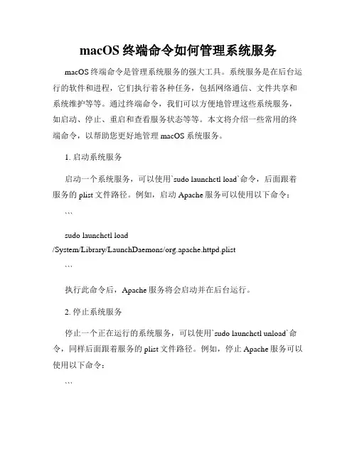 macOS终端命令如何管理系统服务