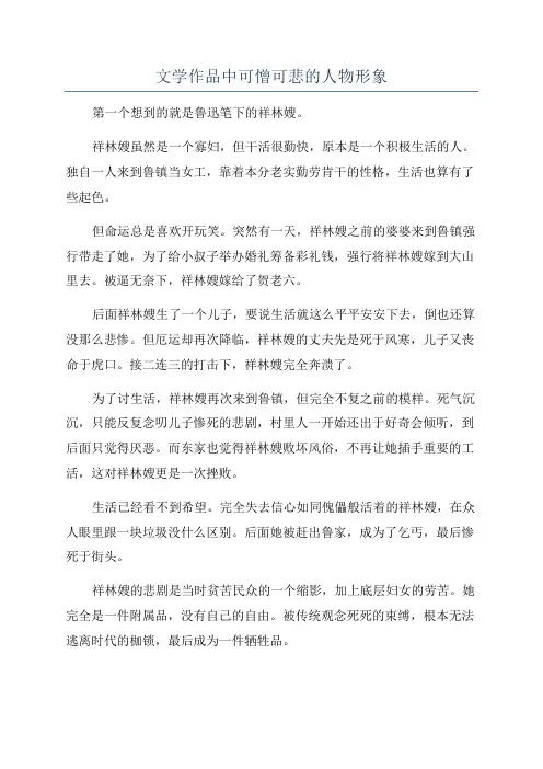 文学作品中可憎可悲的人物形象