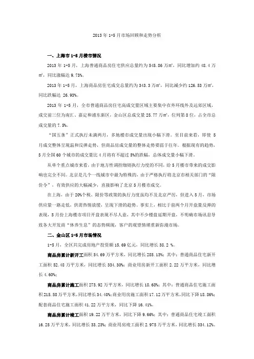 2013年1-5月市场回顾及走势分析2013.6.6  修改