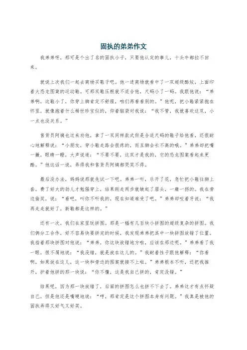固执的弟弟作文