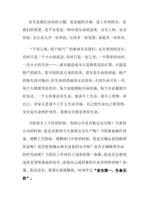 安全是我们永恒的主题