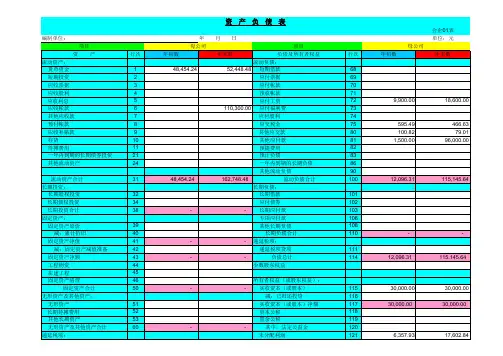 现金流量表初级样板(excel2003)