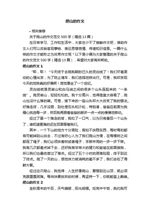 爬山的作文