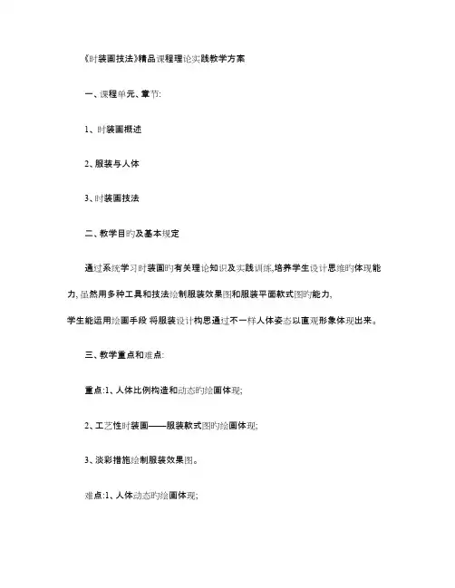 时装画技法精品课程理论实践教学方案讲解